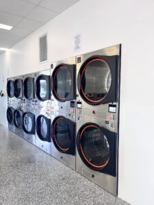 Dryers supplied by Veeco Laundromat at the new Aveley Laundromat.